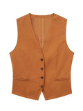 Conjunto elegante de chaleco y falda midi