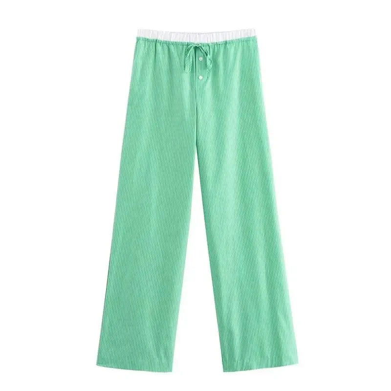Conjunto de rayas con pantalón ancho