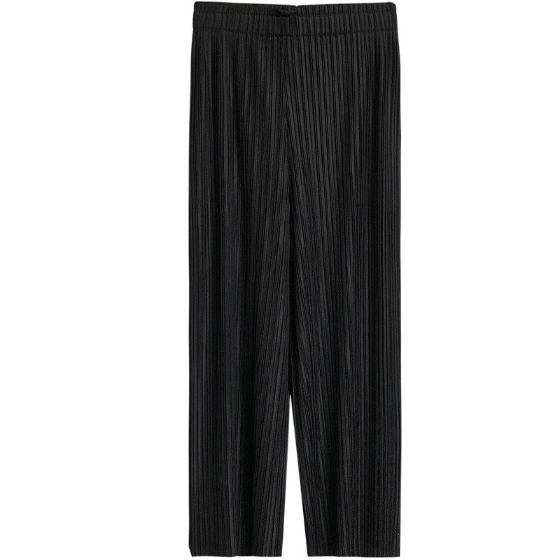 Pantalón plisado ligero de pierna ancha