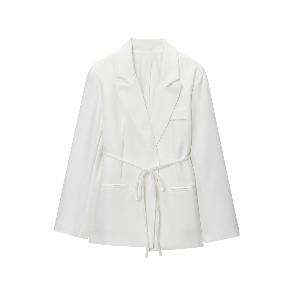Blazer con cinturón y cuello de solapa