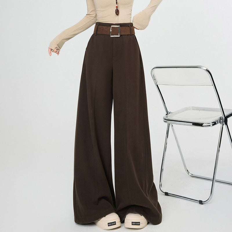 Pantalón de otoño de cintura alta y pierna ancha