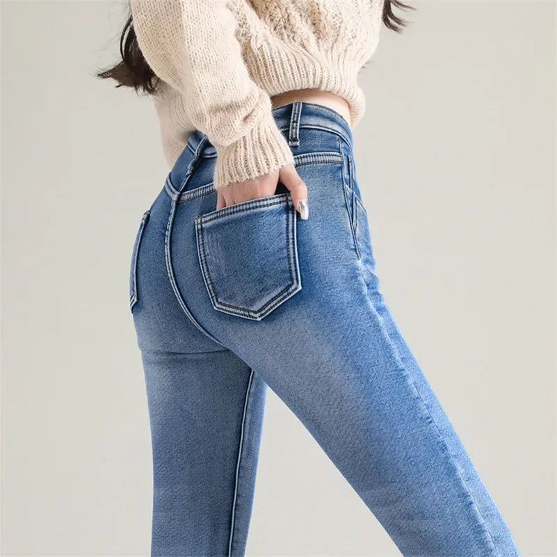 Vaquero skinny térmico con forro polar