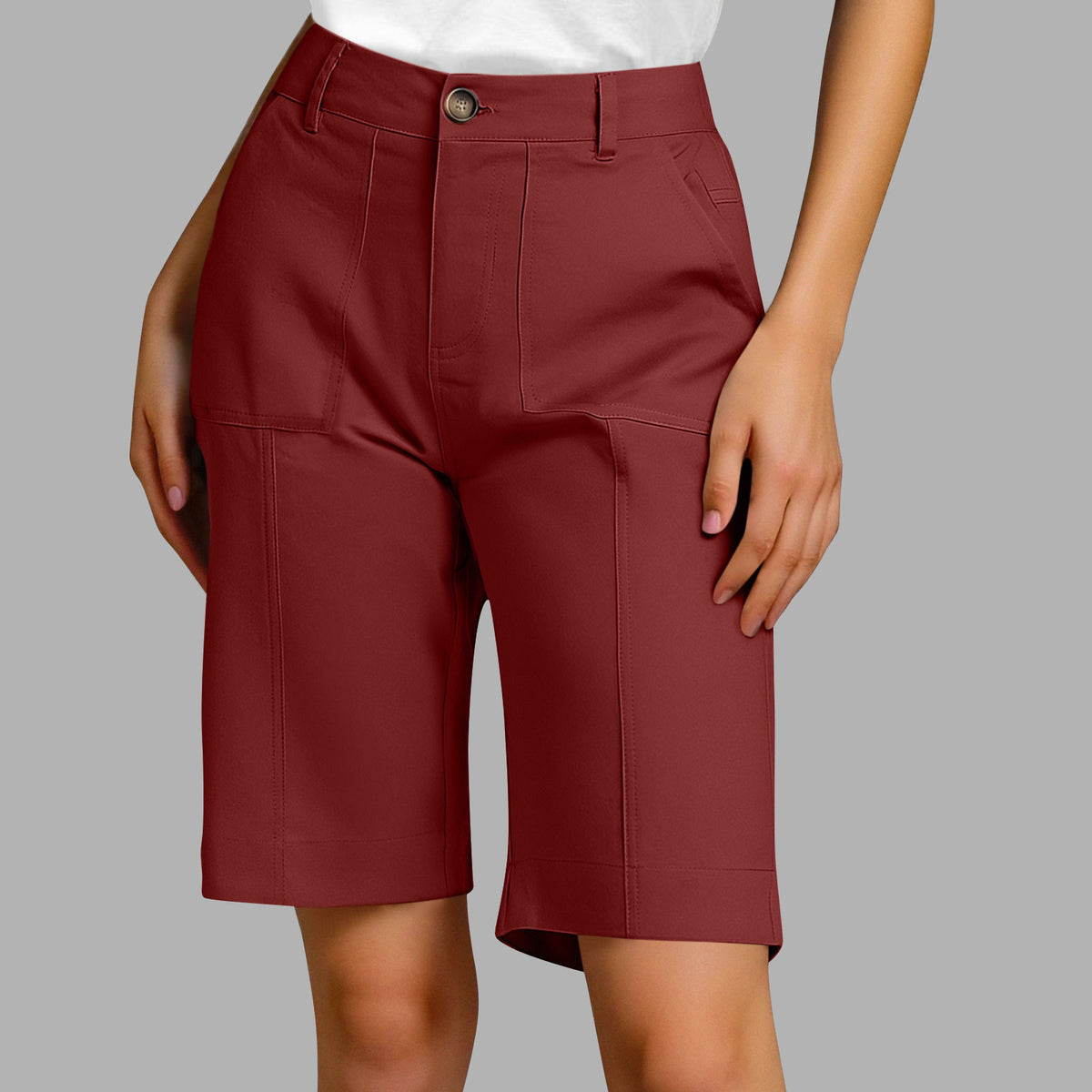 Bermudas elegantes de algodón de corte holgado