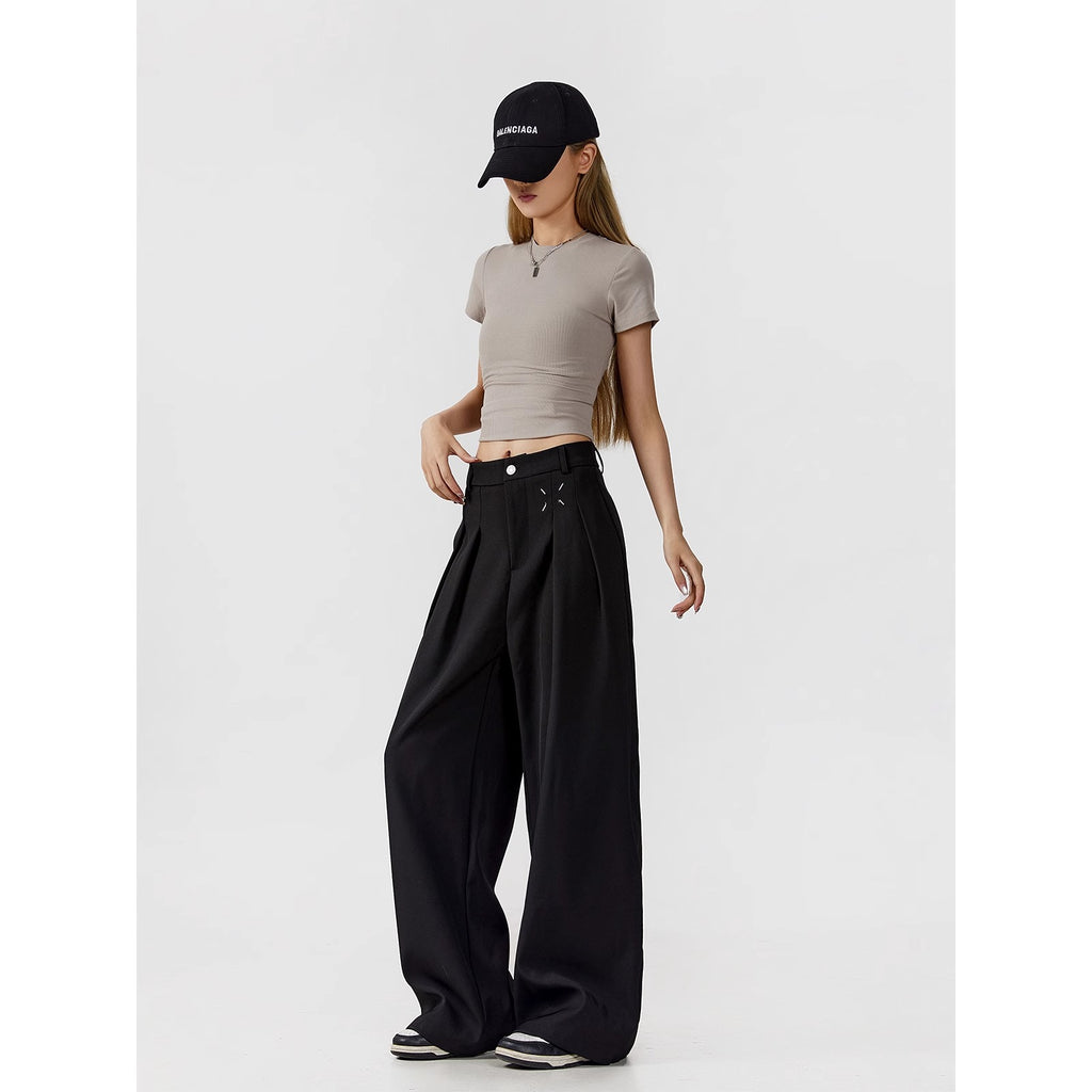 Pantalón de traje ancho y fluido estilo vintage