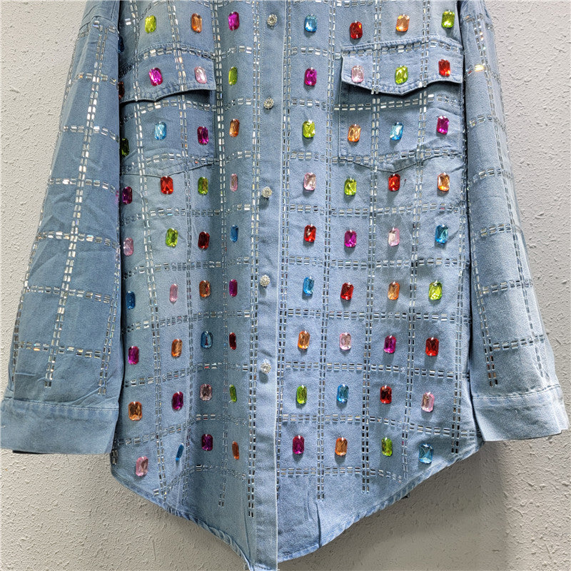 Chaqueta camisera vaquera de manga larga