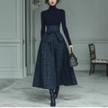 Vestido largo francés de punto con escote en V