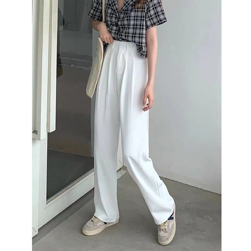 Pantalón de traje de cintura alta y pierna ancha