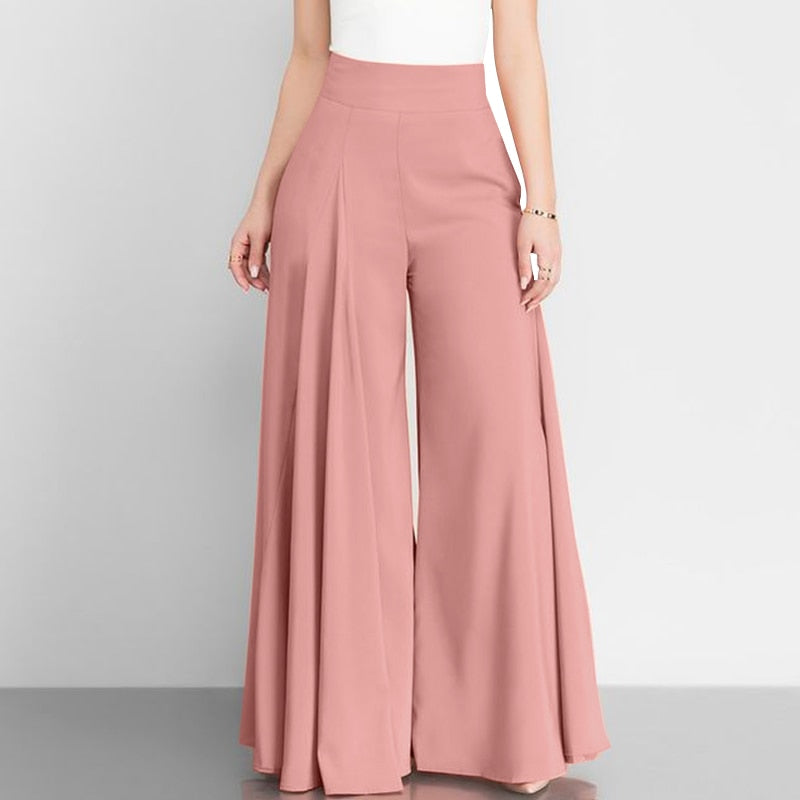 Pantalón palazzo de cintura alta y pierna ancha