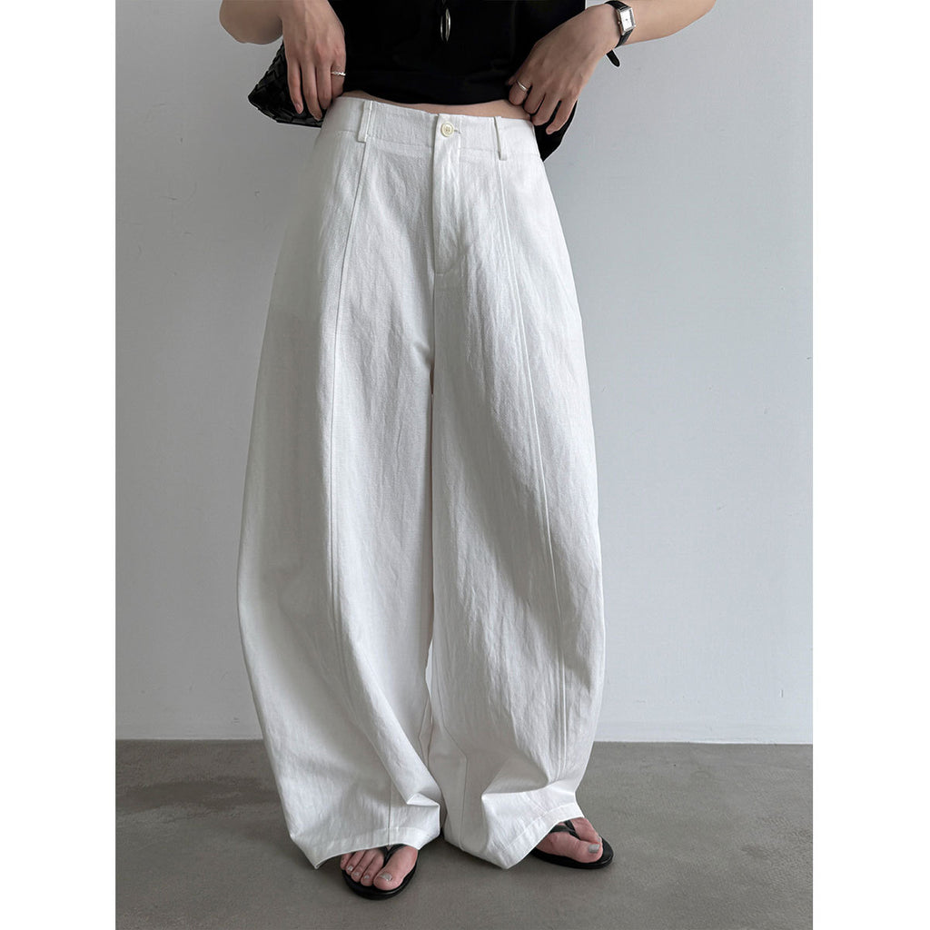 Pantalón ancho de cintura alta con caída fluida