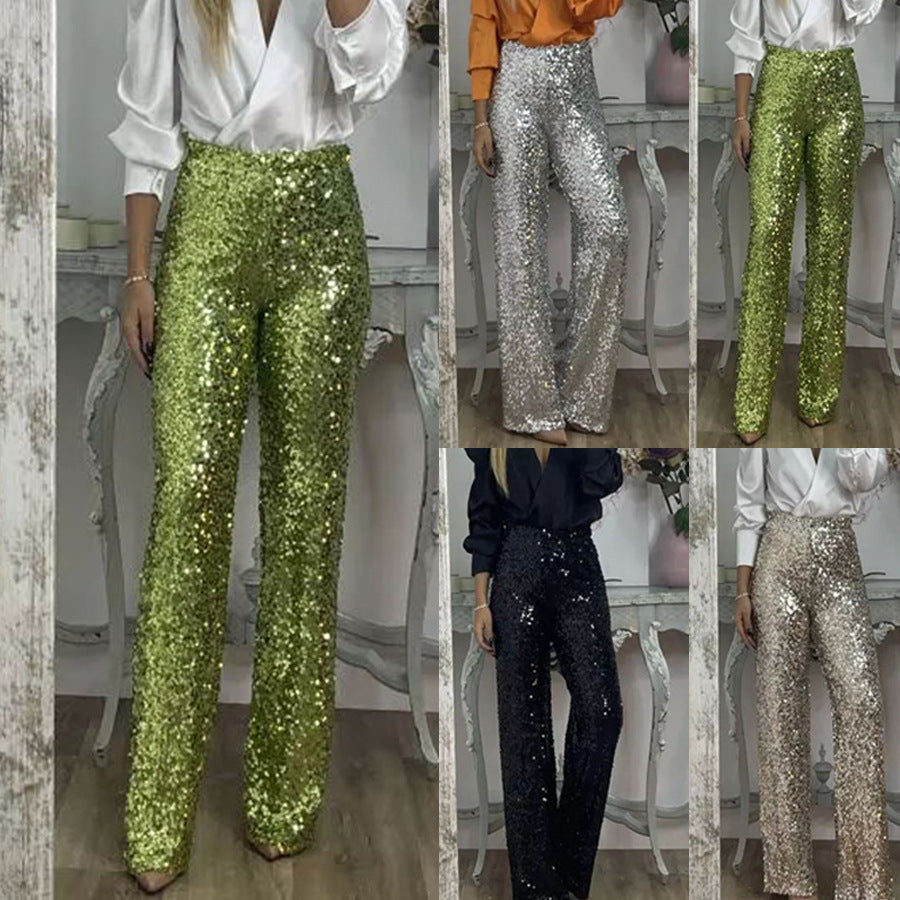 Pantalón acampanado de lentejuelas