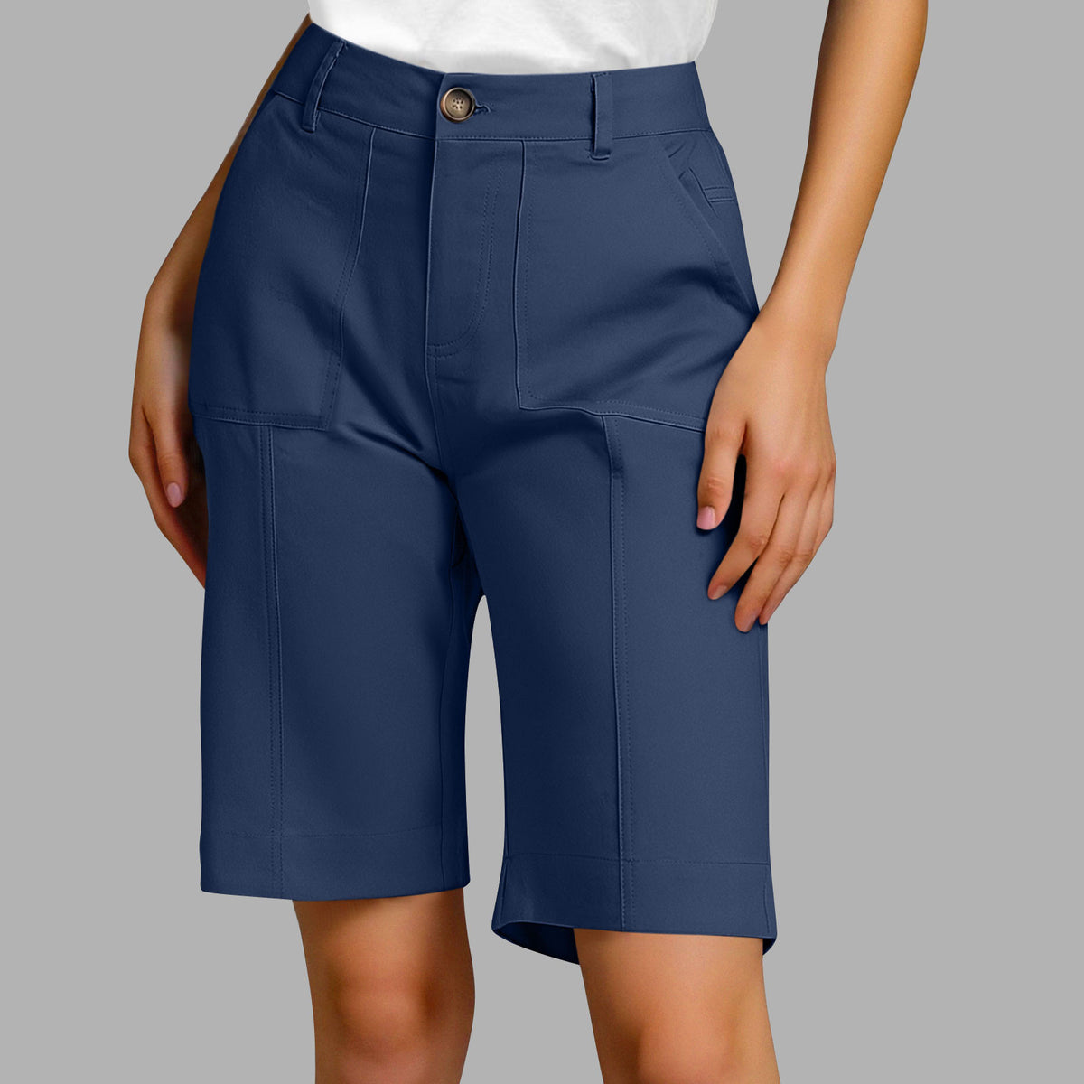 Bermudas elegantes de algodón de corte holgado