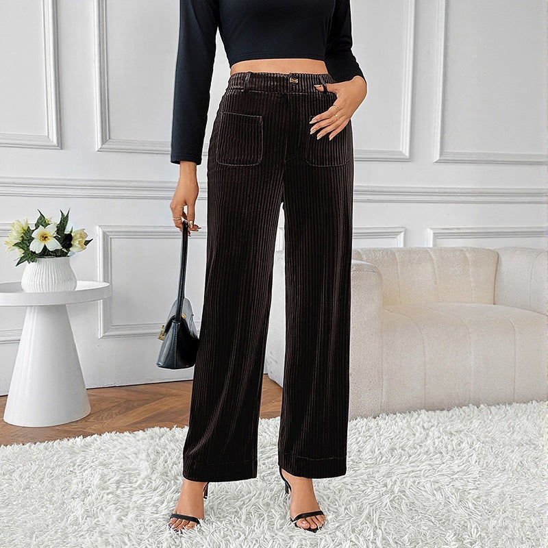Pantalón recto casual de otoño