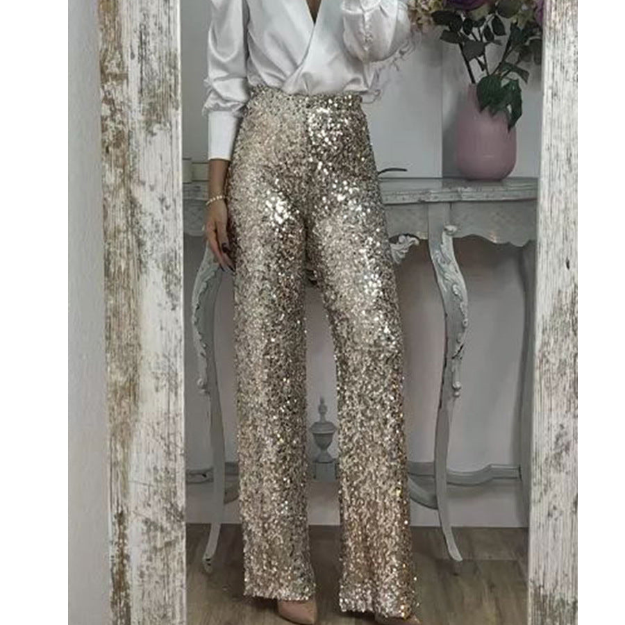 Pantalón acampanado de lentejuelas