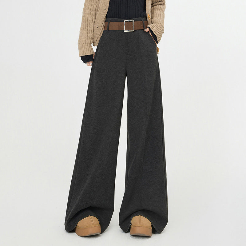 Pantalón de otoño de cintura alta y pierna ancha