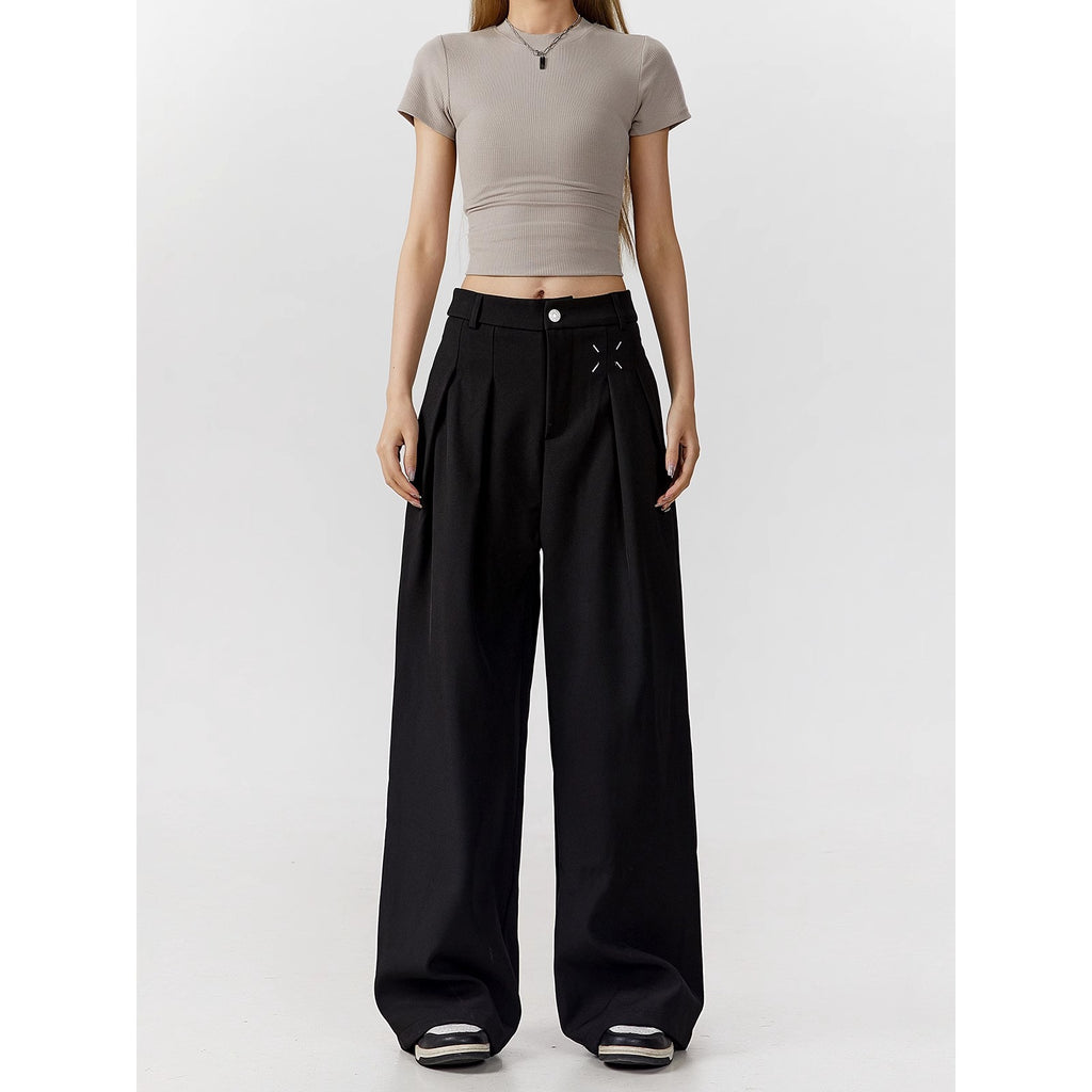 Pantalón de traje ancho y fluido estilo vintage