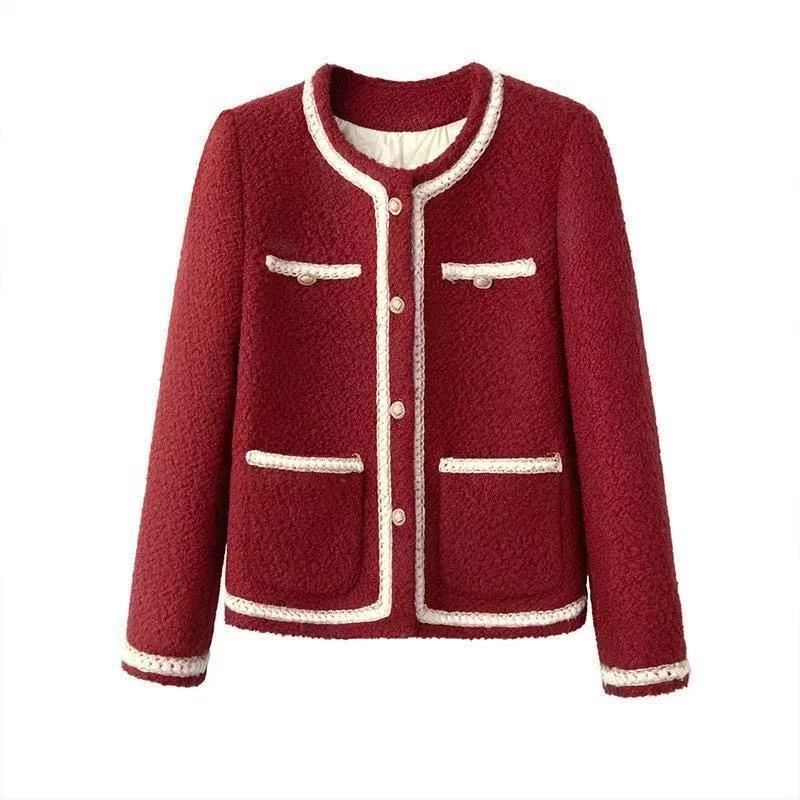 Chaqueta roja elegante de manga larga