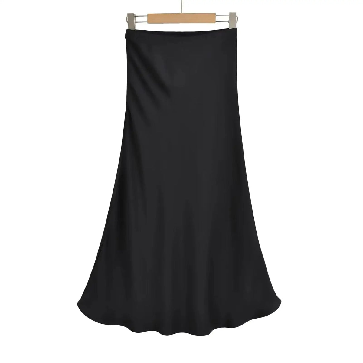 Falda midi satinada de corte entallado