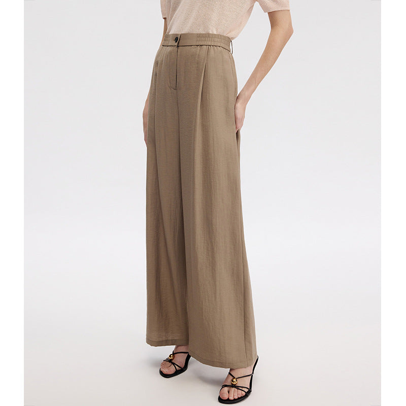 Pantalón largo recto de viscosa con caída fluida