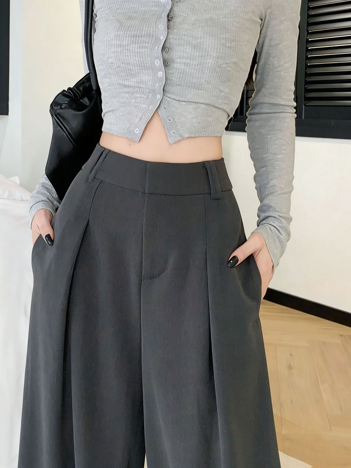 Pantalón recto de tiro alto