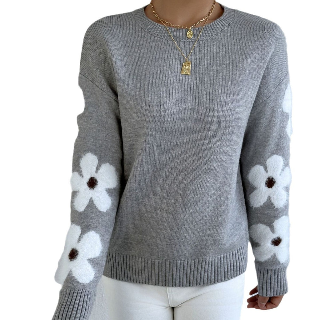 Jersey de punto jacquard de flores
