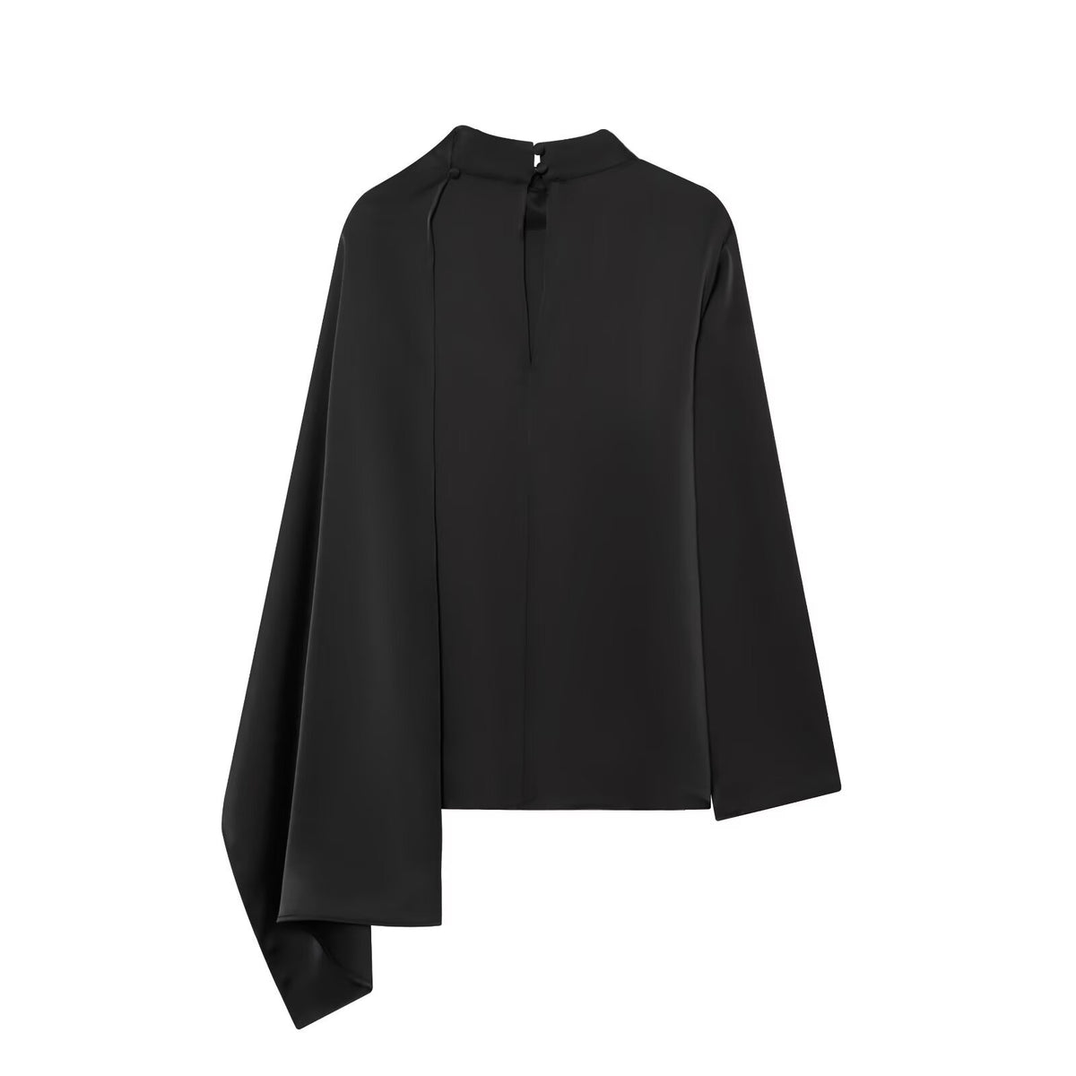 Top satinado elegante con diseño de chal