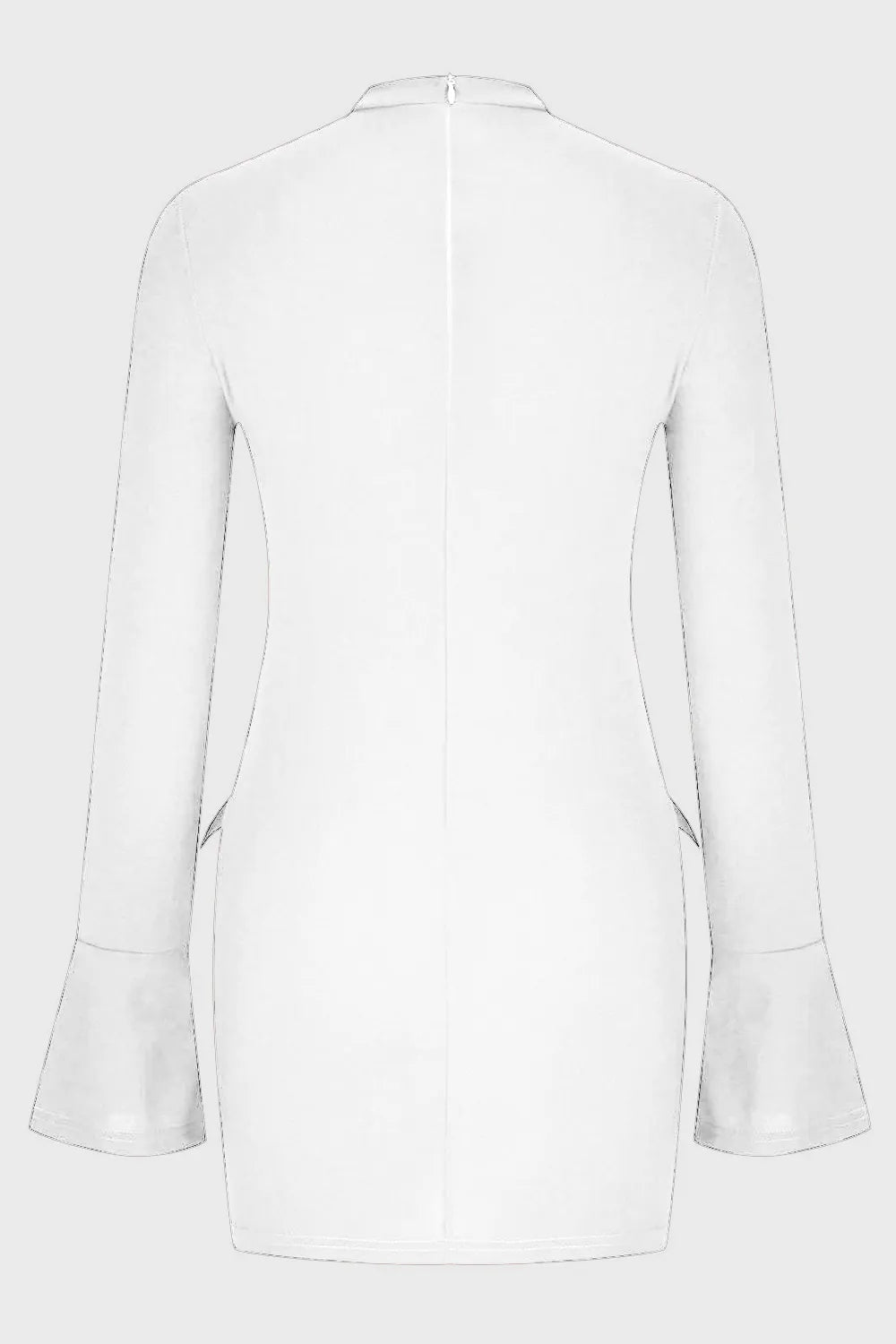 Vestido corto de manga larga con cuello alto