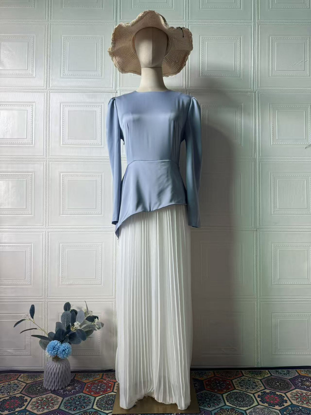 Vestido largo elegante de manga larga