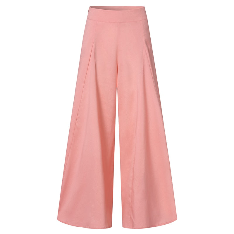 Pantalón palazzo de cintura alta y pierna ancha