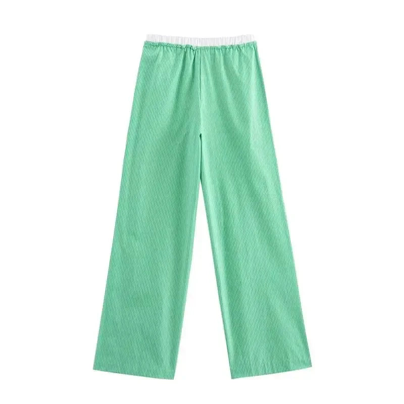 Conjunto de rayas con pantalón ancho