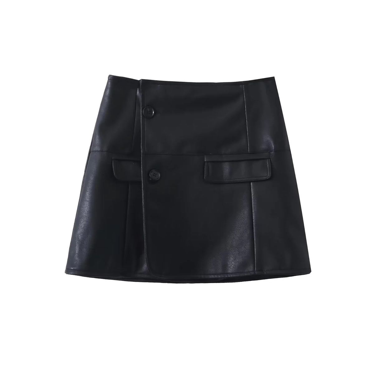 Conjunto de chaqueta corta y minifalda efecto piel
