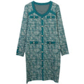 Vestido midi de punto con escote cuadrado y botones
