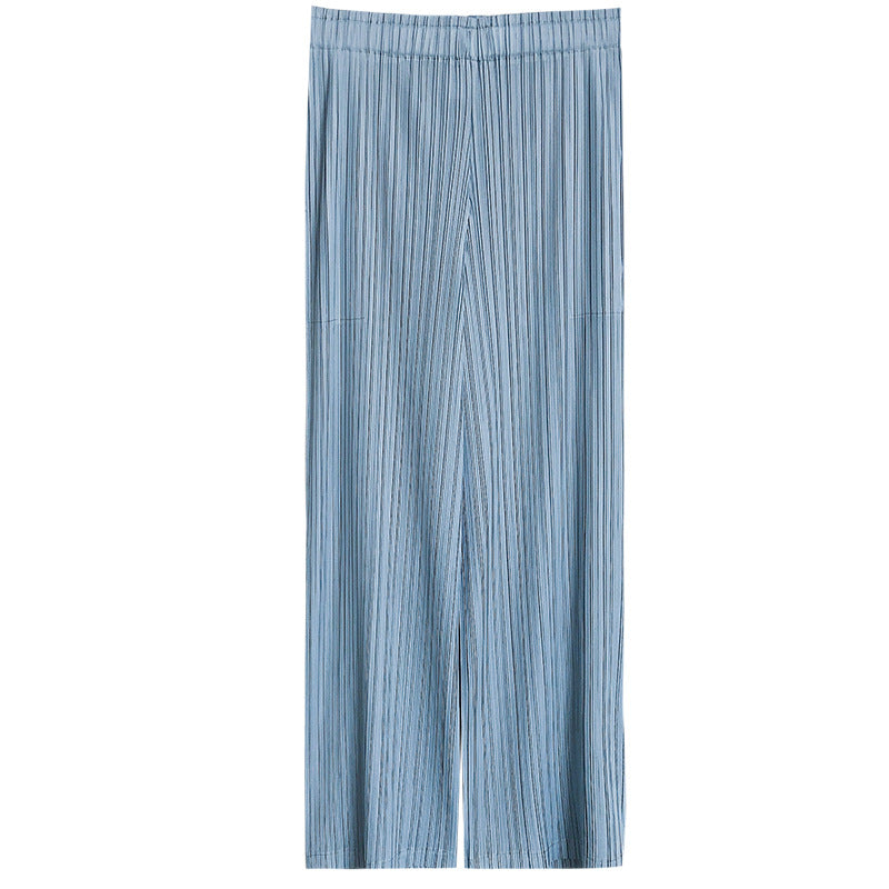 Pantalón plisado ligero de pierna ancha