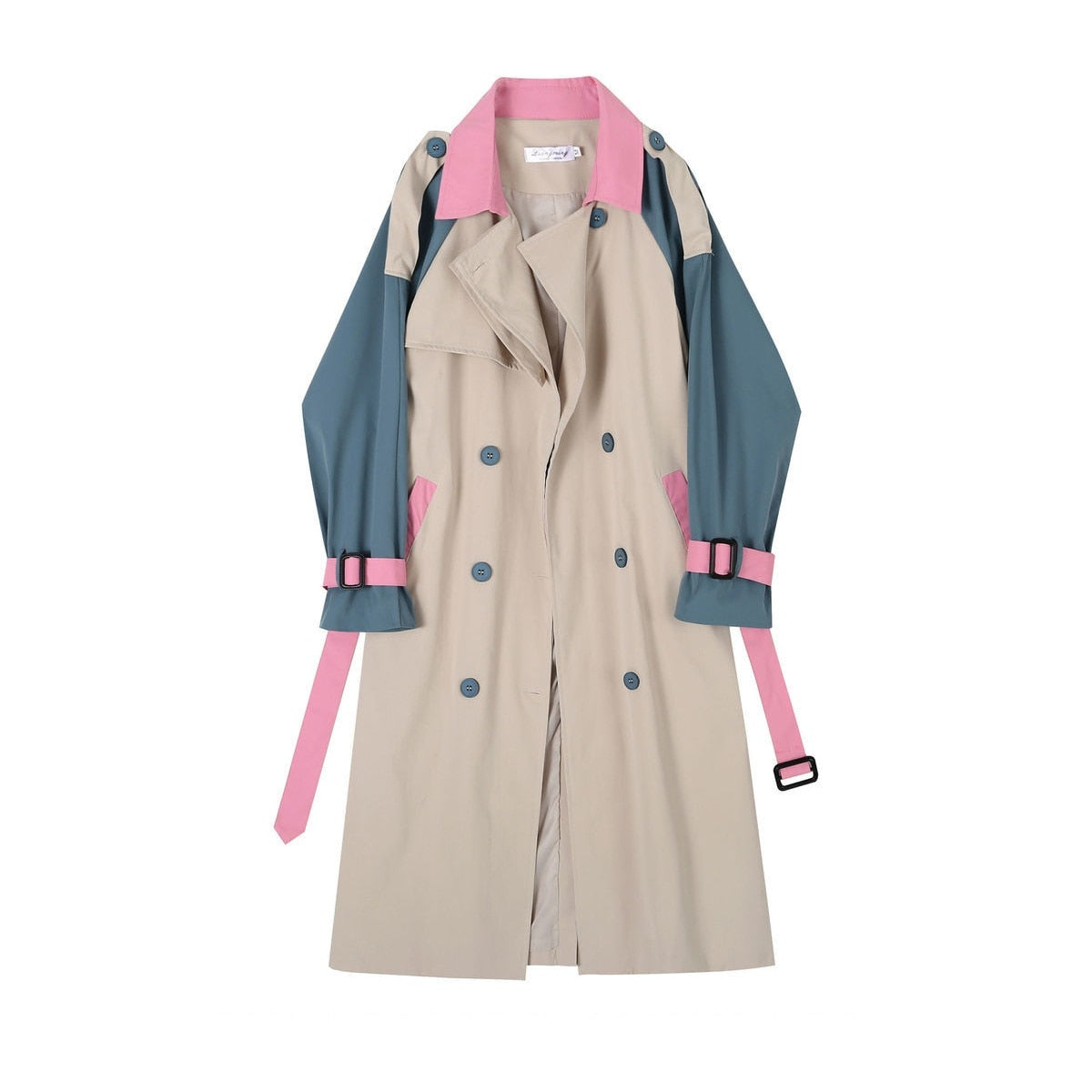 Gabardina midi con cinturón y doble botonadura