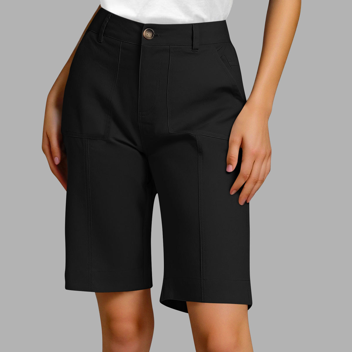 Bermudas elegantes de algodón de corte holgado