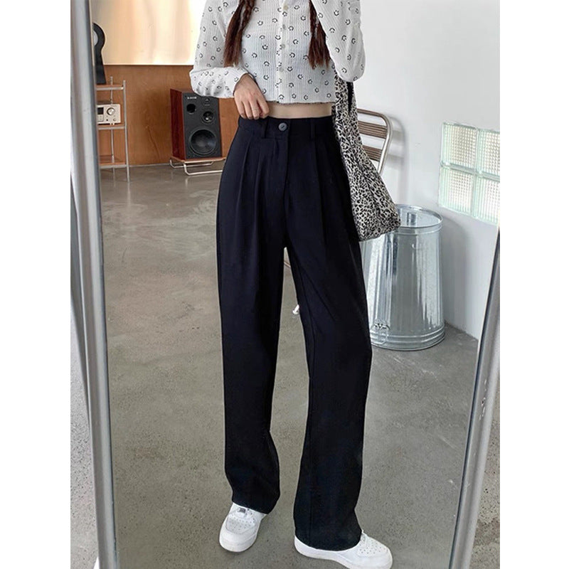 Pantalón de traje de cintura alta y pierna ancha