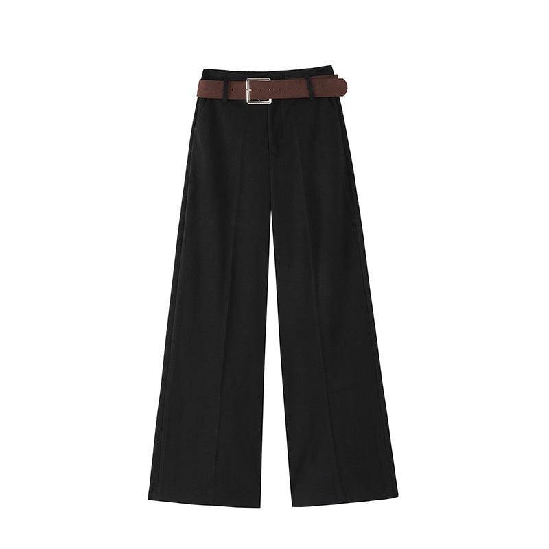Pantalón de otoño de cintura alta y pierna ancha