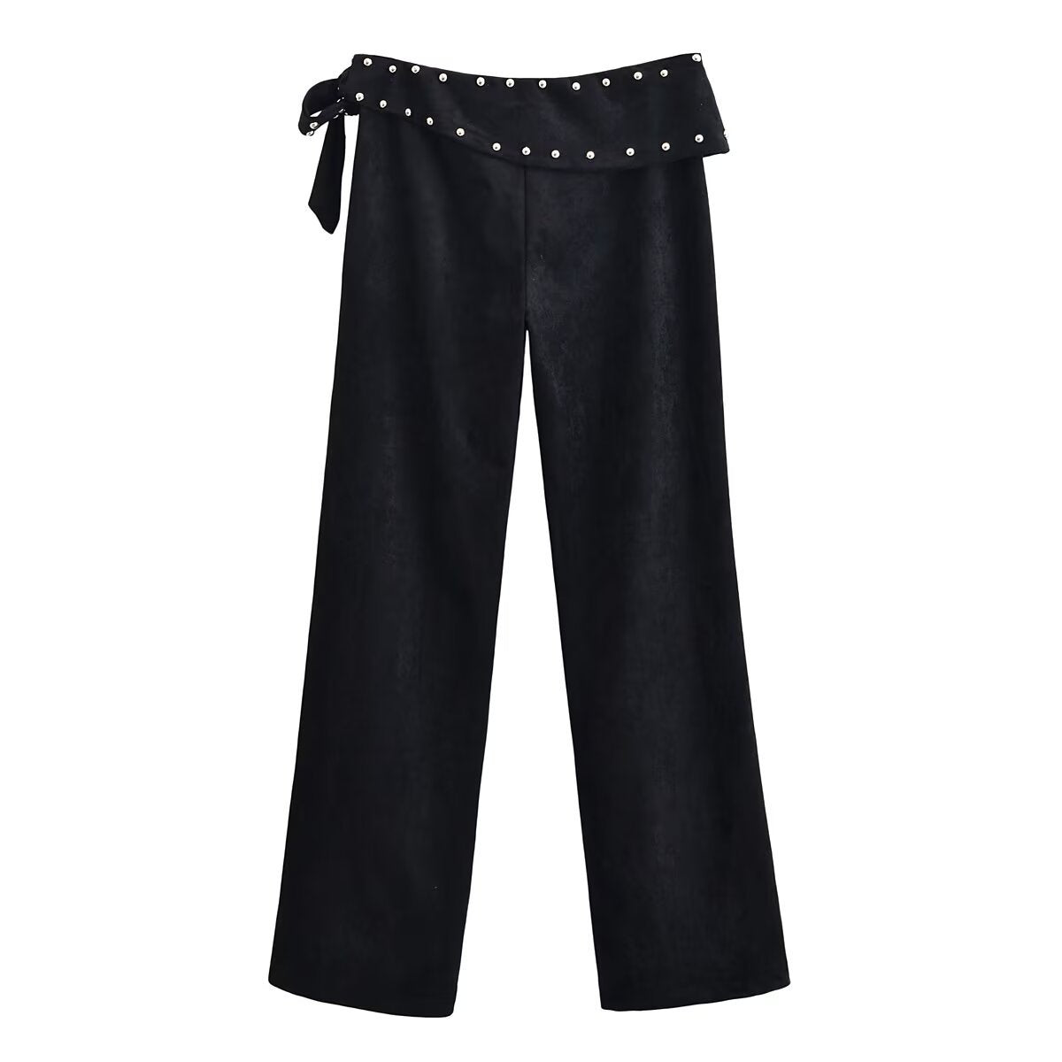 Pantalón acampanado con remaches