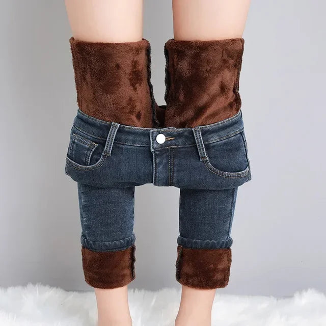 Vaquero skinny térmico con forro polar