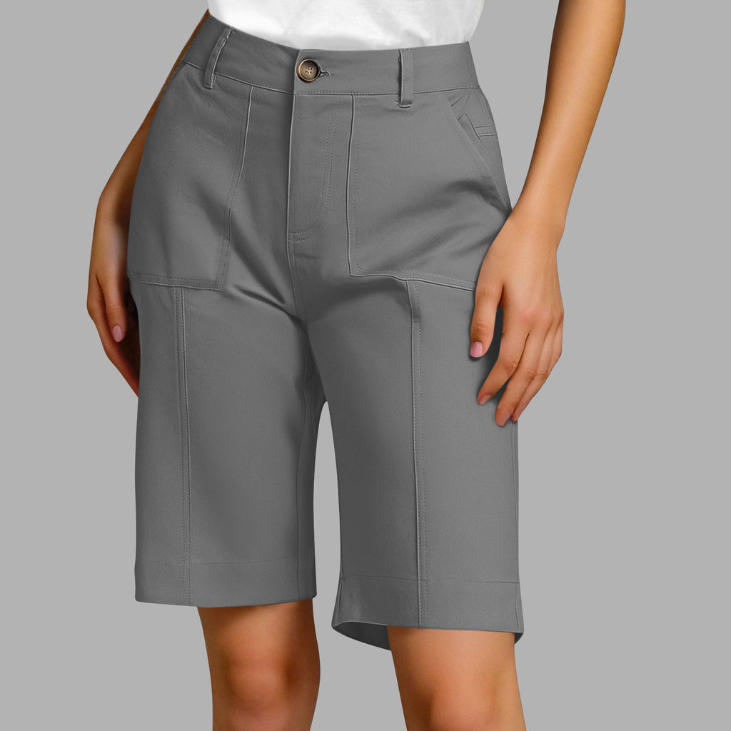 Bermudas elegantes de algodón de corte holgado