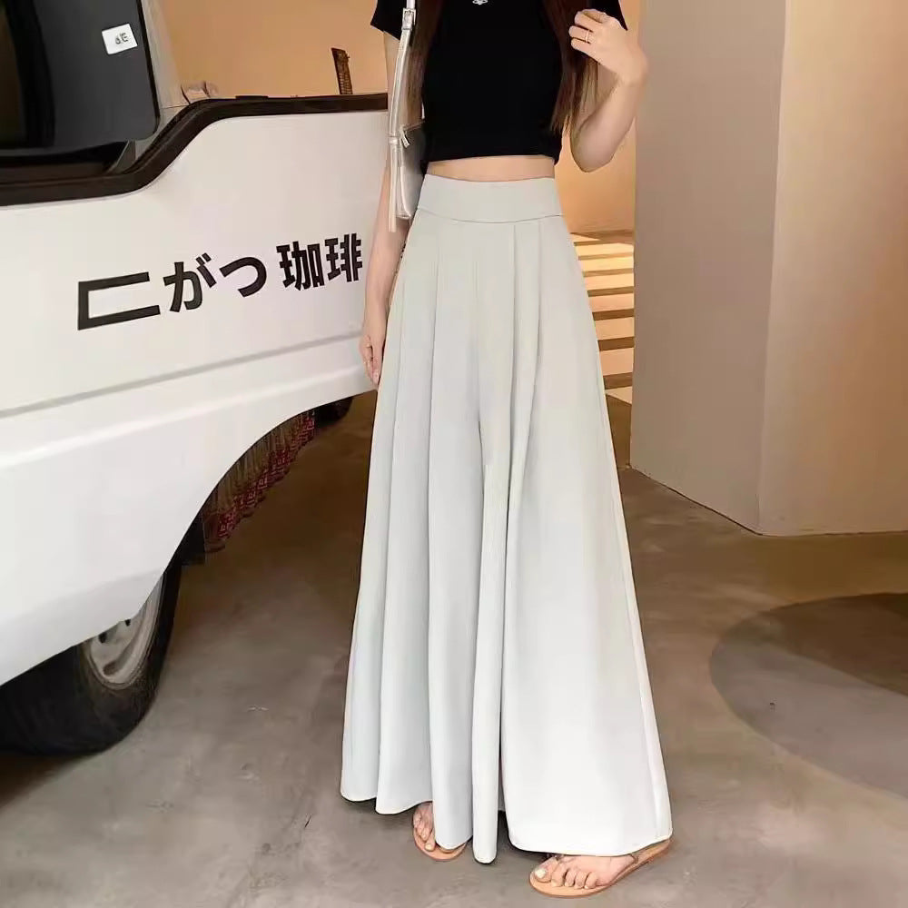Pantalón falda ancho y fluido de tiro alto