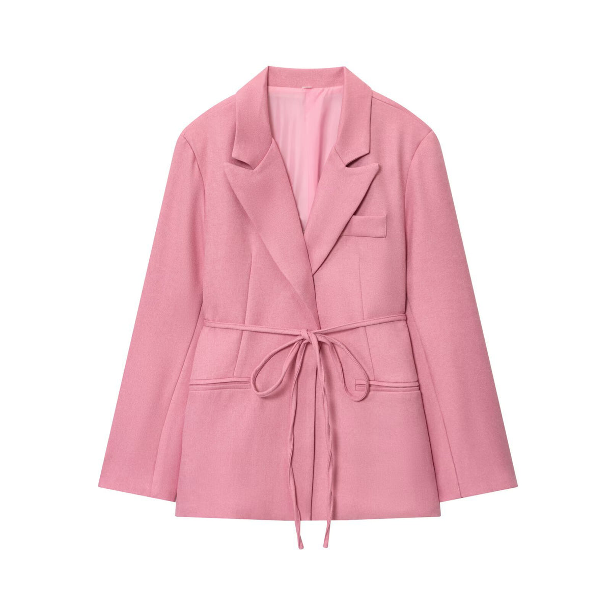 Blazer con cinturón y cuello de solapa