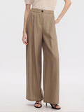 Pantalón largo recto de viscosa con caída fluida