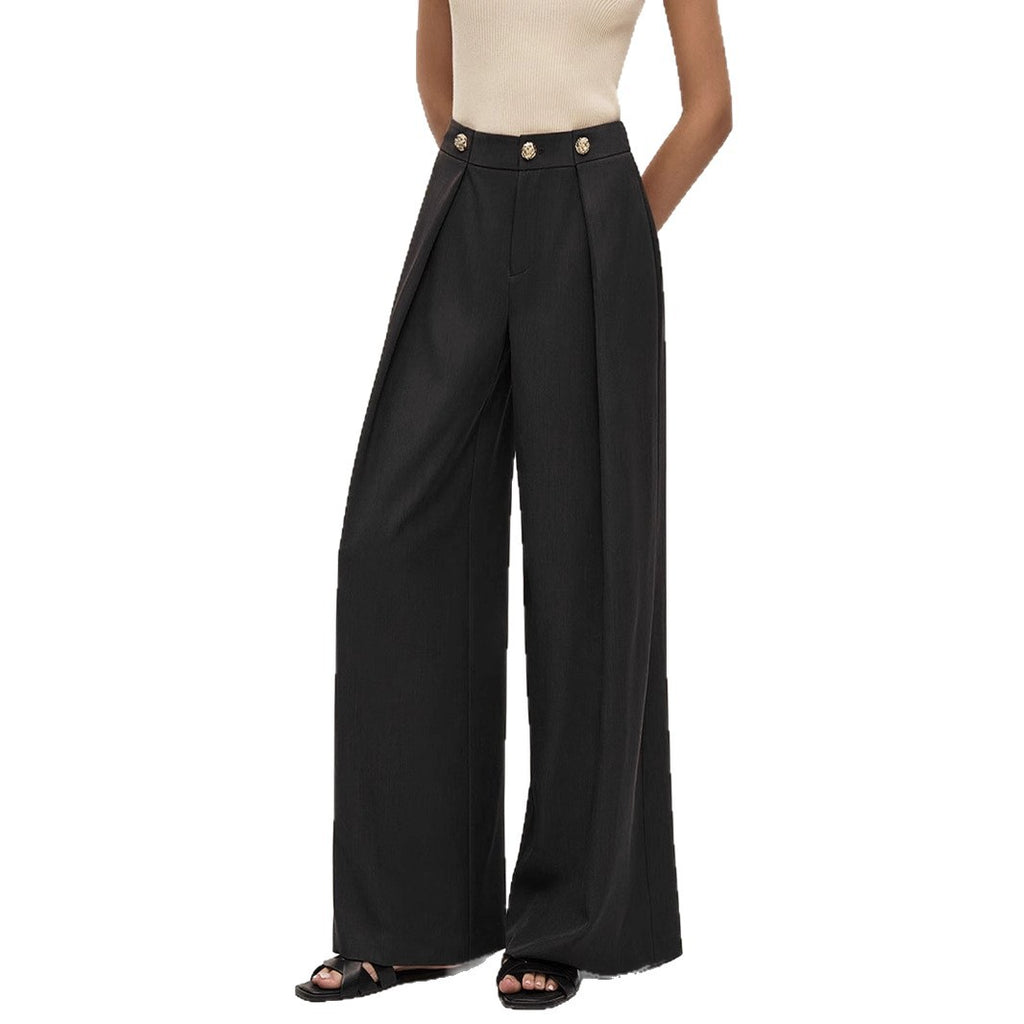 Pantalón recto de tiro alto con cremallera