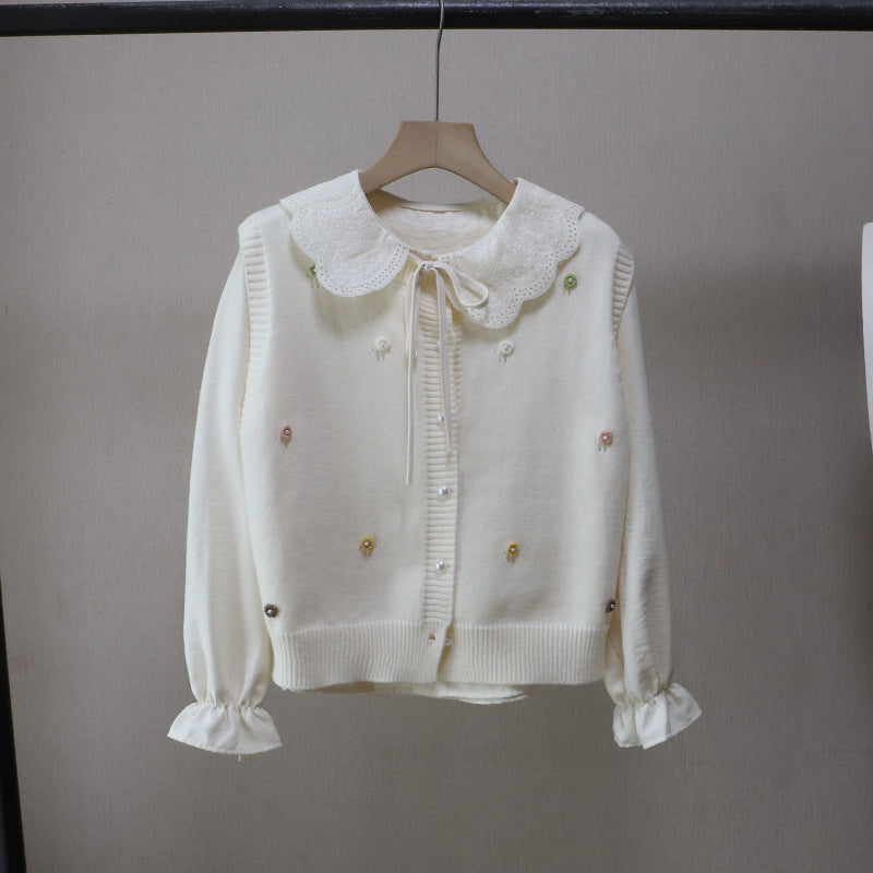 Conjunto de camisa y chaleco de punto