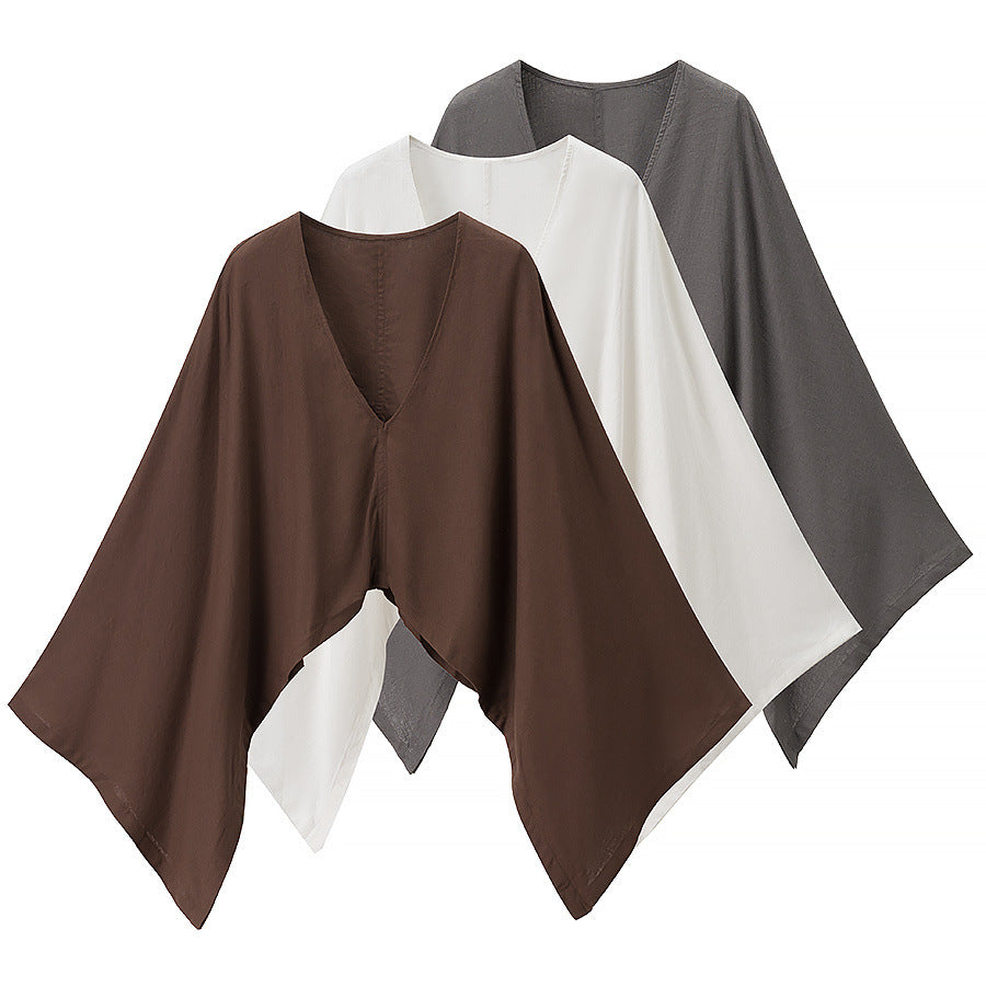 Top de cuello en V y mangas amplias