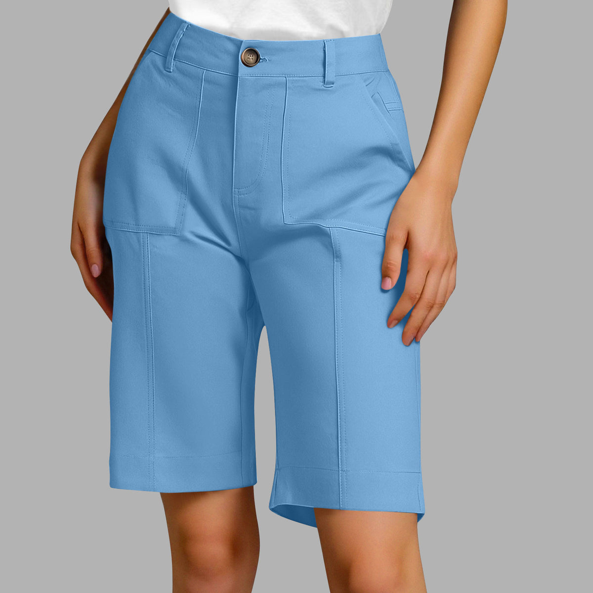Bermudas elegantes de algodón de corte holgado