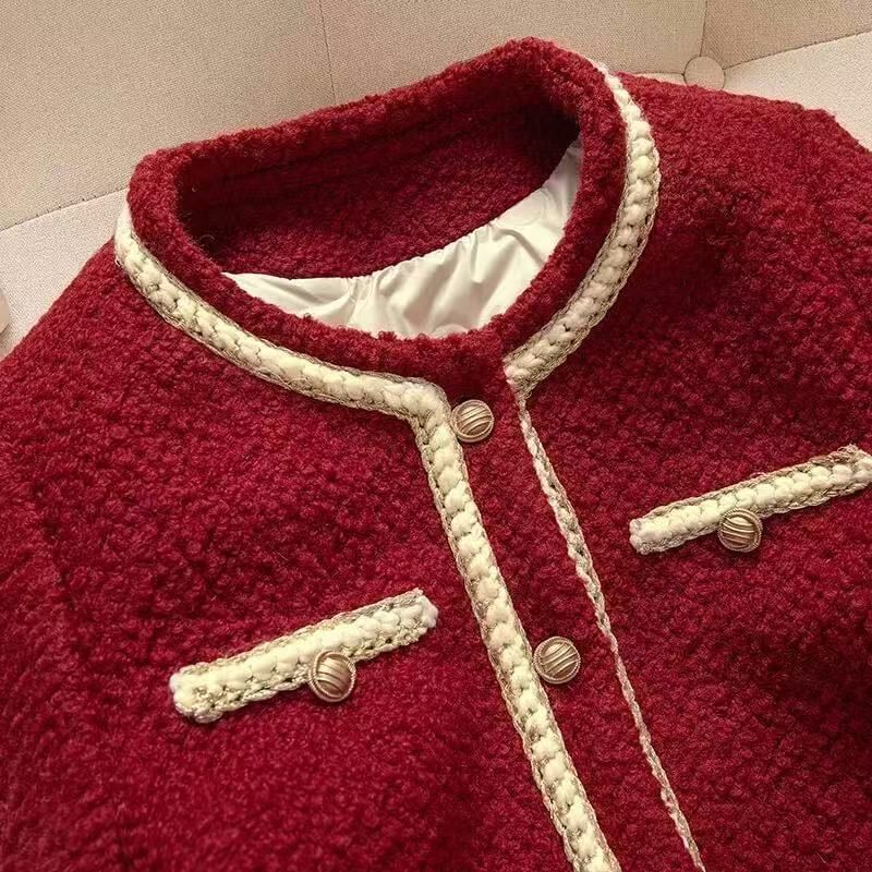 Chaqueta roja elegante de manga larga