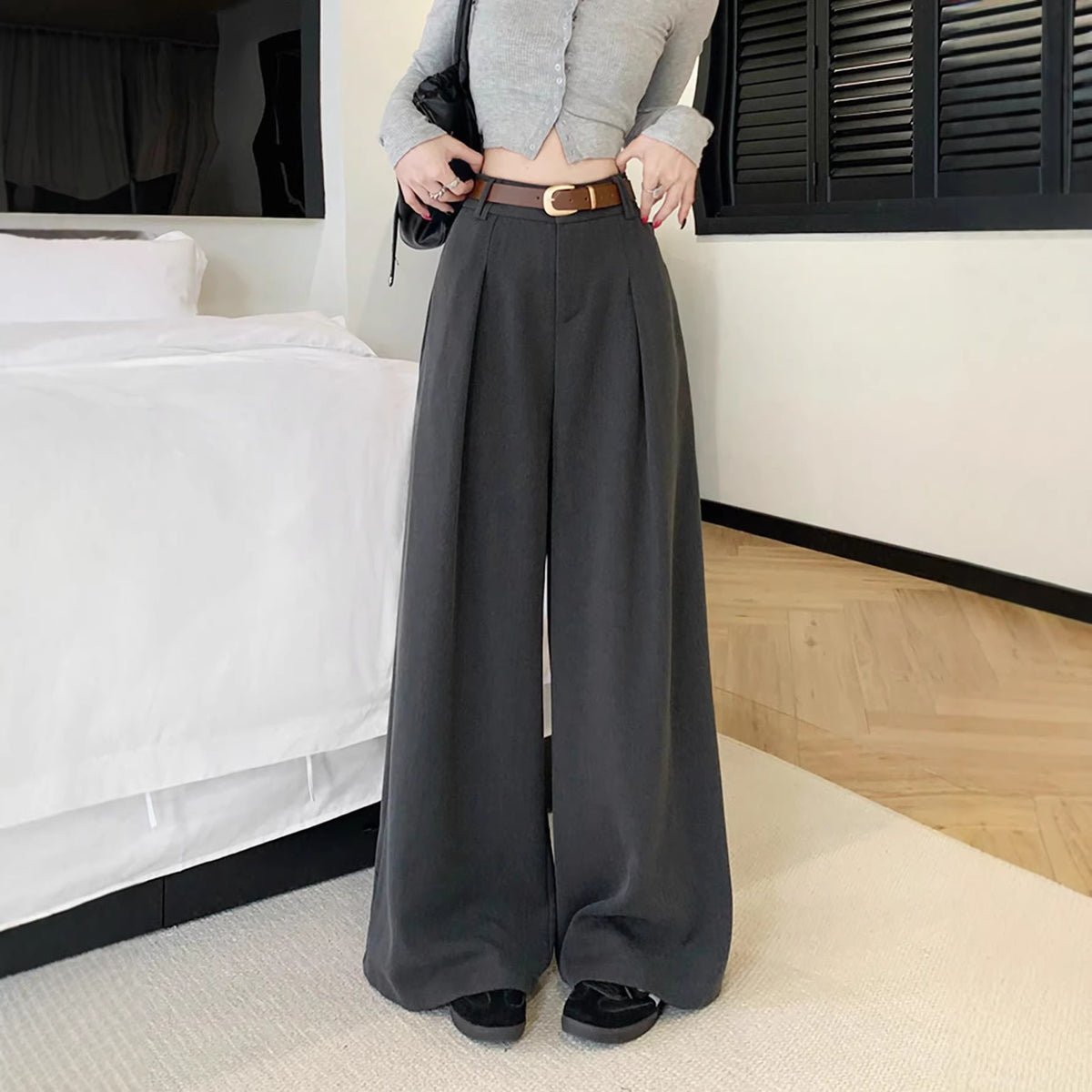 Pantalón recto de tiro alto