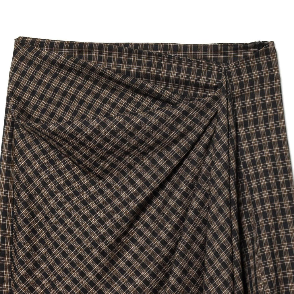 Falda midi asimétrica de cuadros