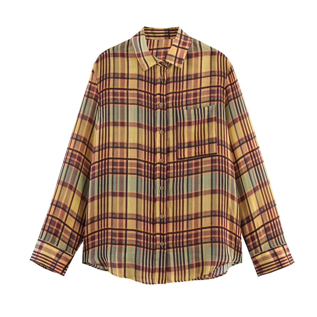 Camisa de cuadros de manga larga